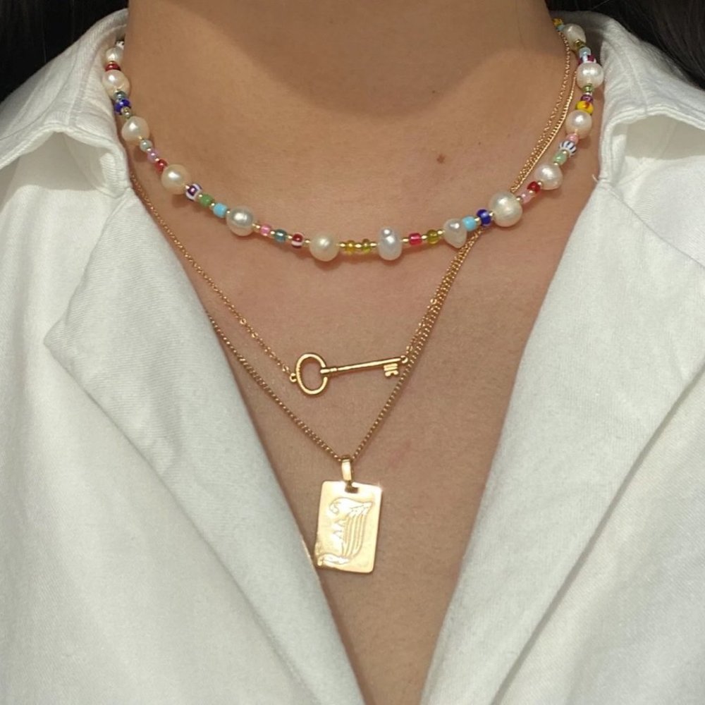 Colorful Freshwater Pearl Beaded Necklace Choker